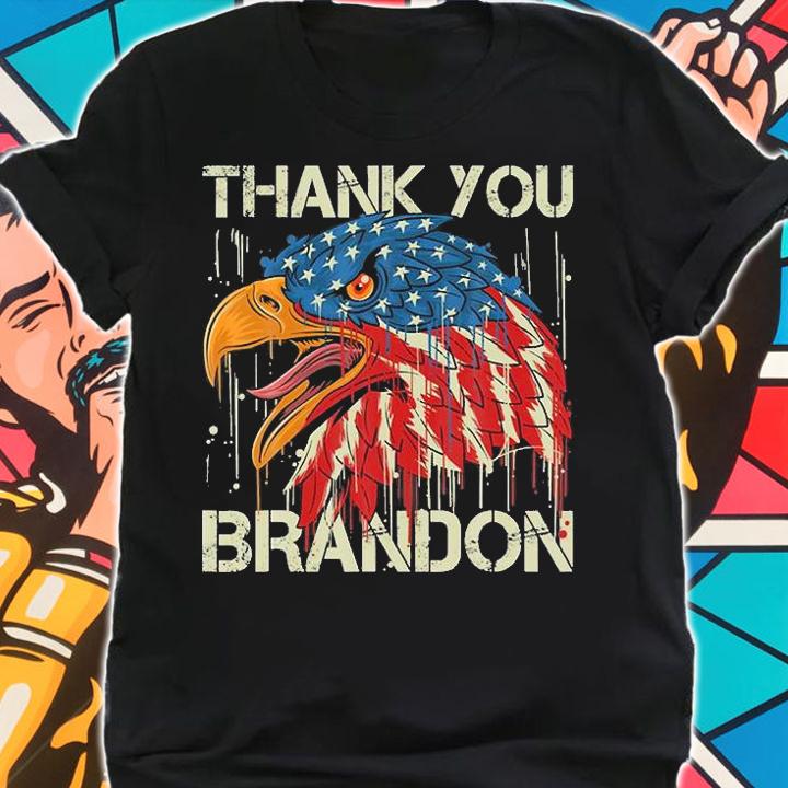 Vintage Eagle American Flag Republican Thank You Brandon T-Shirt shirt