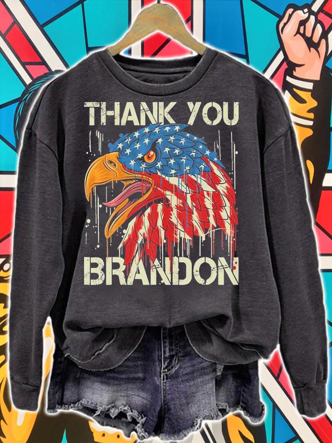 Vintage Eagle American Flag Republican Thank You Brandon T-Shirt sweatshirt