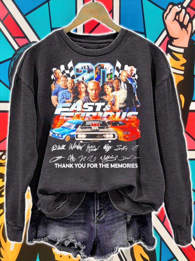 20 Fast and Furious signature thank you for the memories shirt