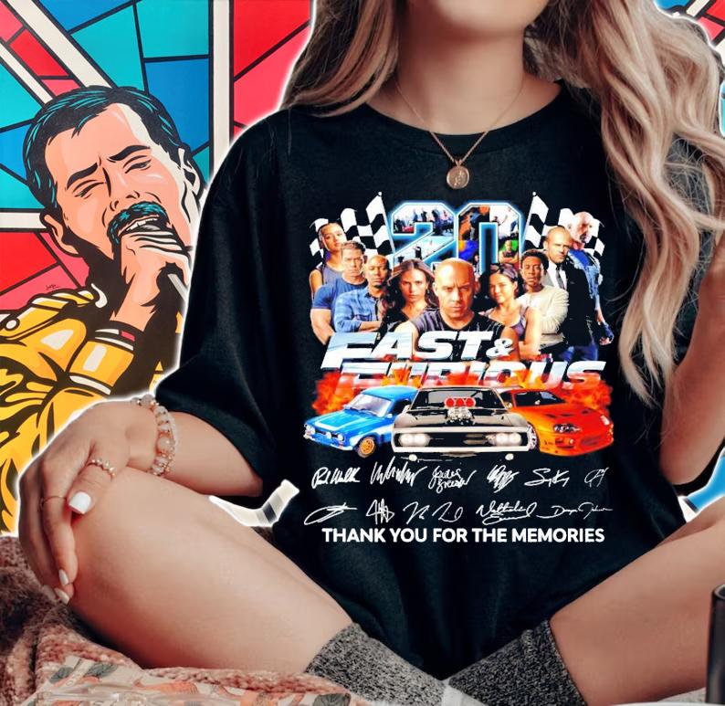 20 Fast and Furious signature thank you for the memories shirt