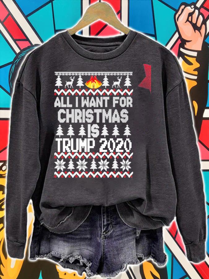 All I want for Christmas is Trump 2020 ugly Christmas shirt, sweater sweatshirt