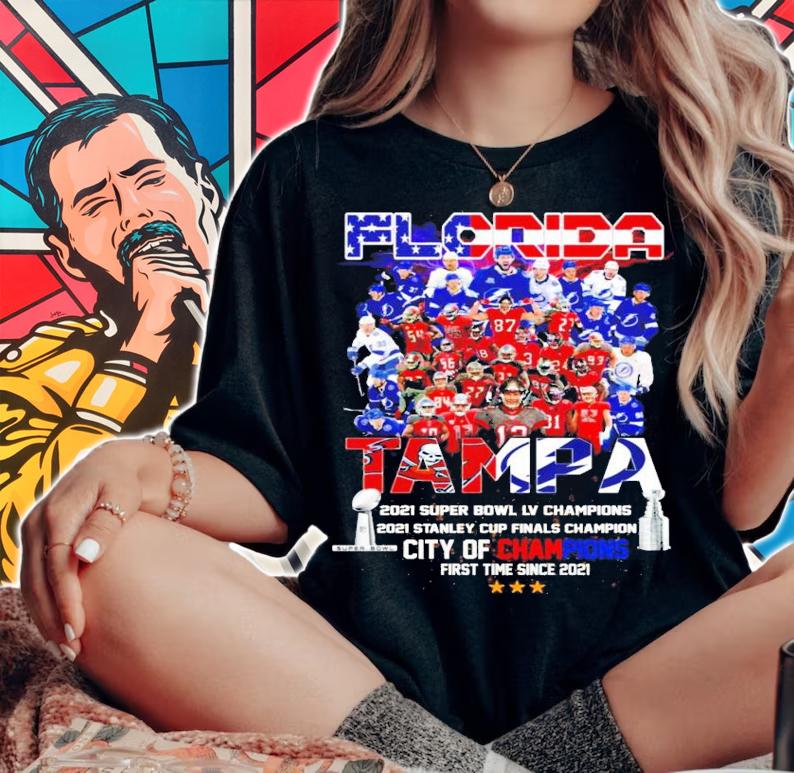 Florida TAMPA city of Champions first time since 2021 t-shirt woman shirt