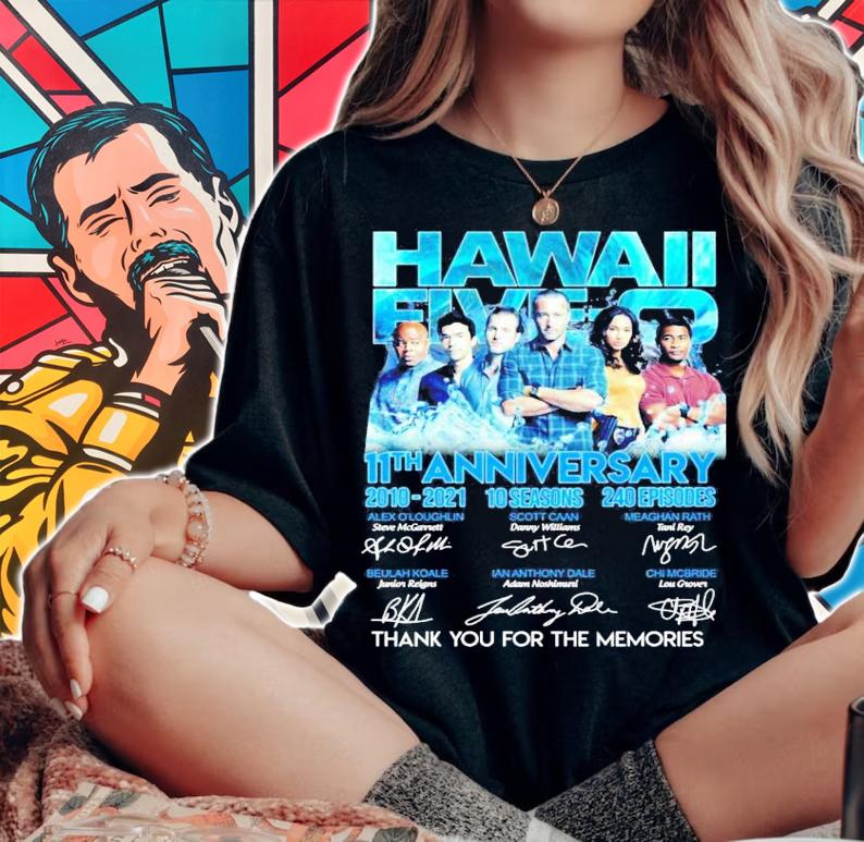 Hawaii Five-O 11th anniversary 2010-2021 10 seasons 240 episodes signature shirt woman shirt