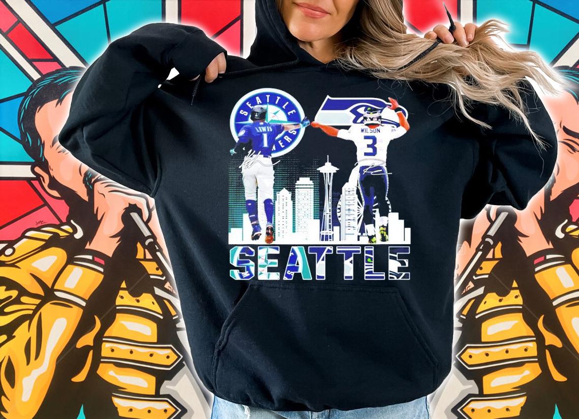 Mariners Kyle Lewis vs Russell Wilson signature shirt hoodie