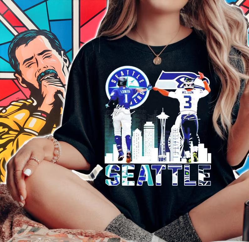 Mariners Kyle Lewis vs Russell Wilson signature shirt woman shirt