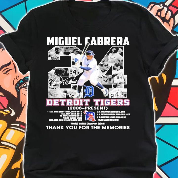 Miguel Cabrera Detroit Tigers 2008 present signature shirt shirt