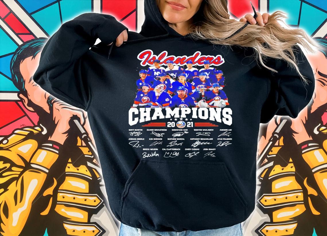 New York Islanders Champions 2021 signature t-shirt