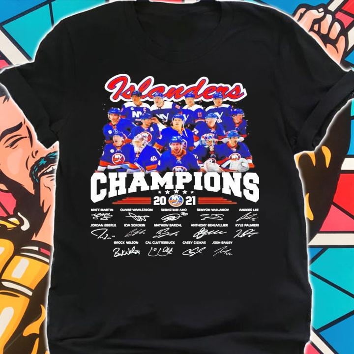 New York Islanders Champions 2021 signature t-shirt