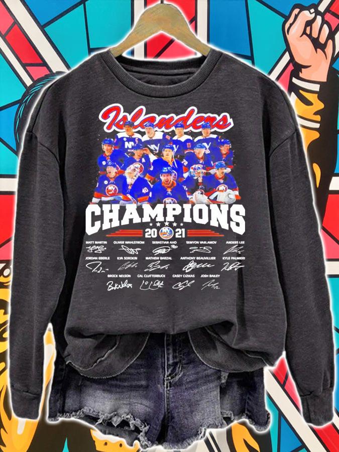 New York Islanders Champions 2021 signature t-shirt