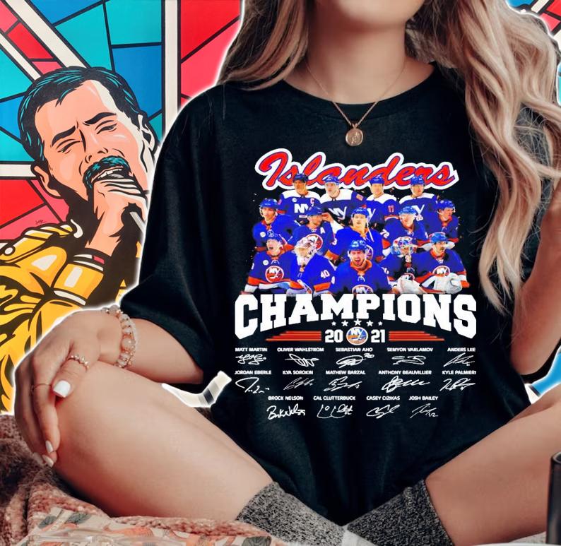 New York Islanders Champions 2021 signature t-shirt