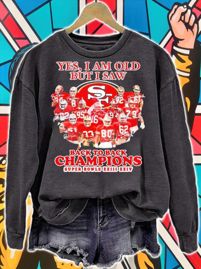 Yes I am old but I saw back to back Champions Super Bowls XXIII XXIV signature T-shirt