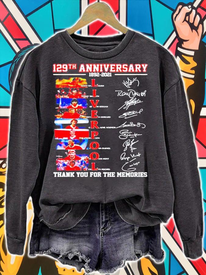 129th anniversary 1892-2021 Liverpool thank You for the memories signatures T-shirt sweatshirt