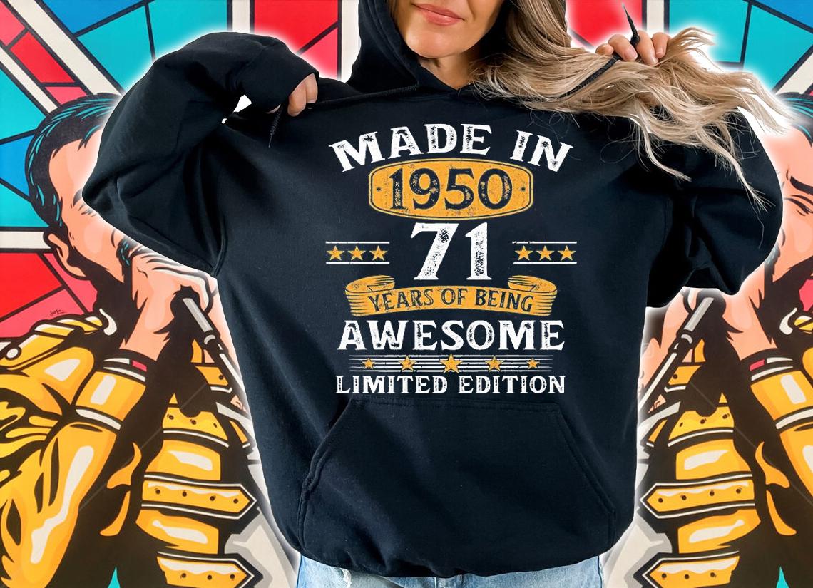 71 Years Old Made In 1950 Limited Edition 71Th Birthday T-Shirt