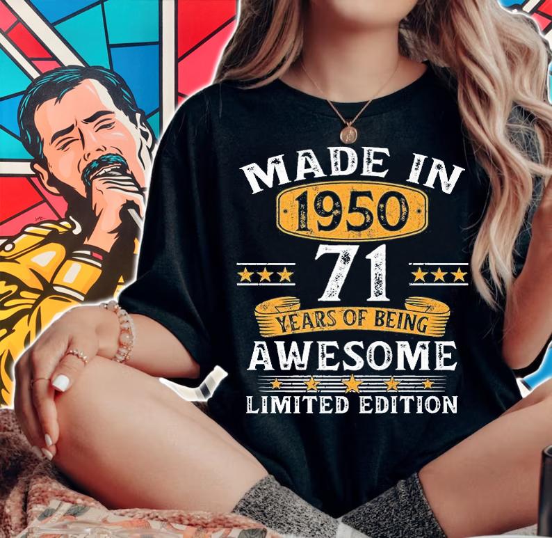71 Years Old Made In 1950 Limited Edition 71Th Birthday T-Shirt