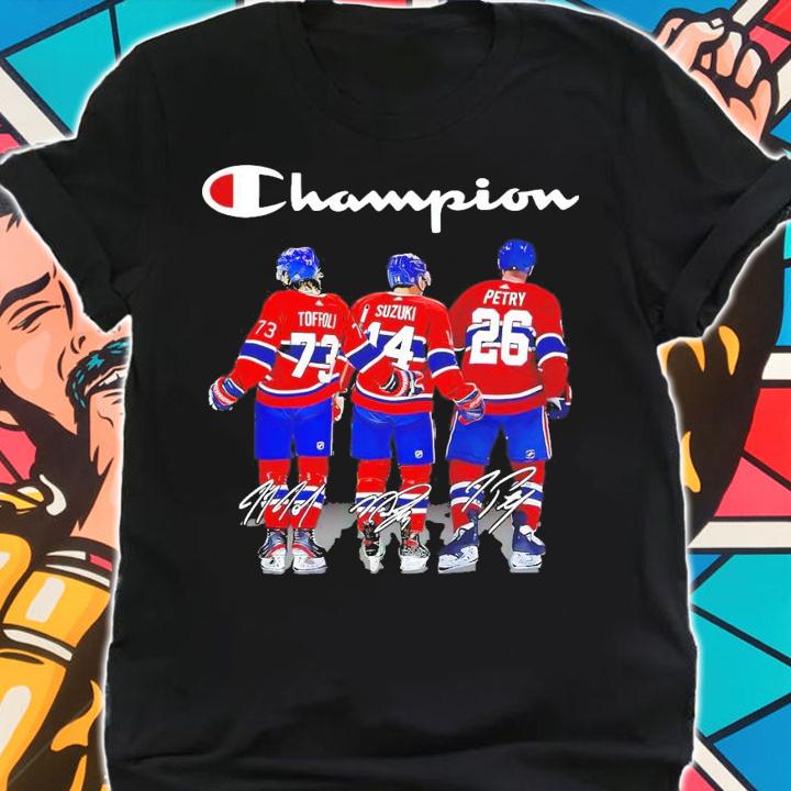 Champion Canadiens Toffoli Suzuki Petry signatures shirt shirt