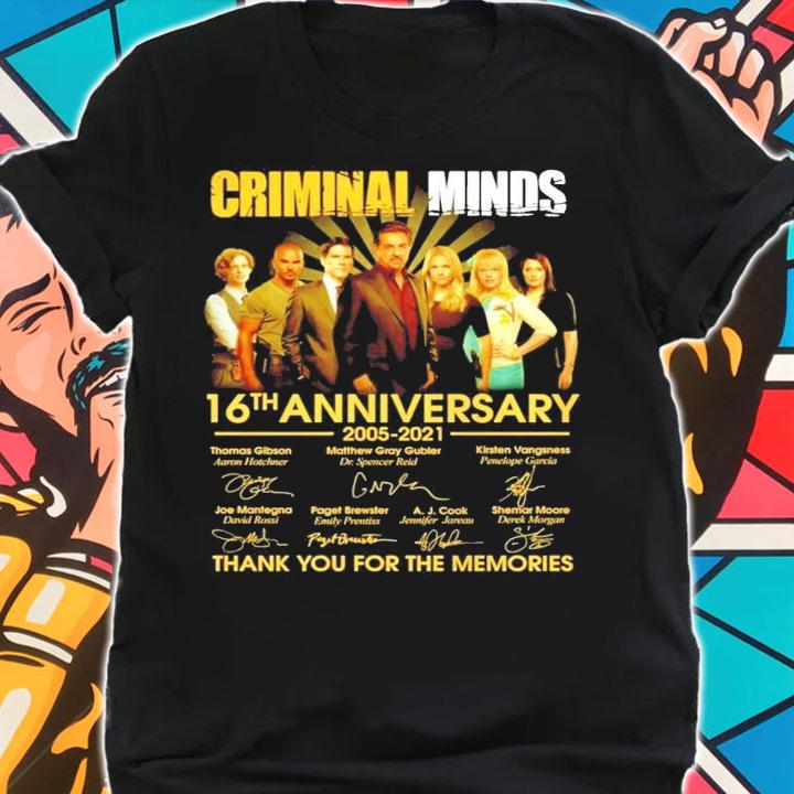 Criminal Minds 16th anniversary 2005-2021 signature shirt