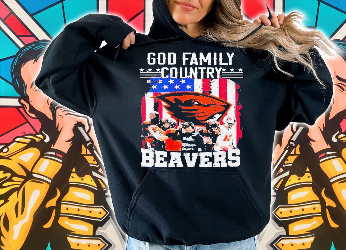 God family country Oregon State Beavers American flag T-shirt hoodie