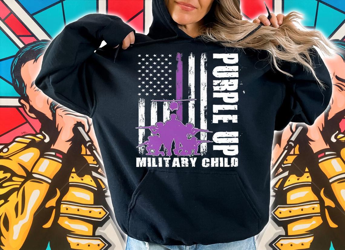 Military Child Month US Flag Purple Up Military T-Shirt
