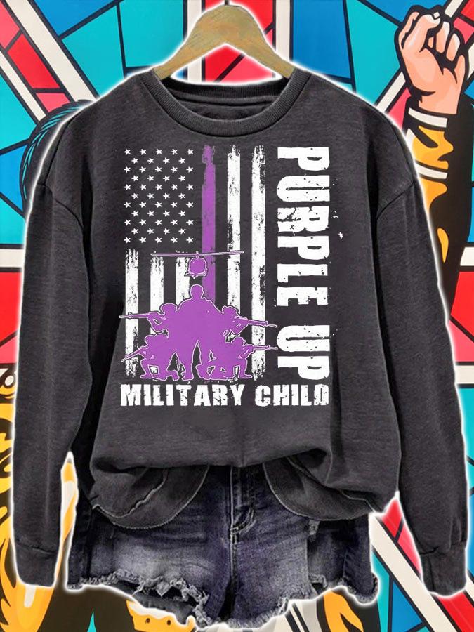 Military Child Month US Flag Purple Up Military T-Shirt