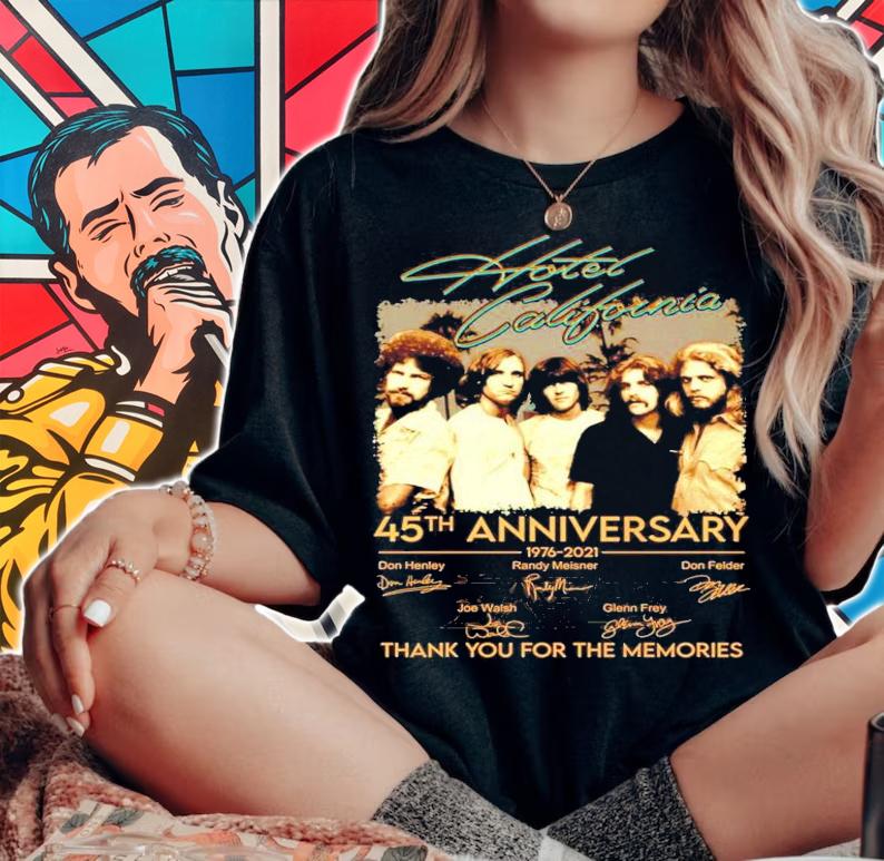 Hotel California 45th anniversary 1976-2021 signature shirt