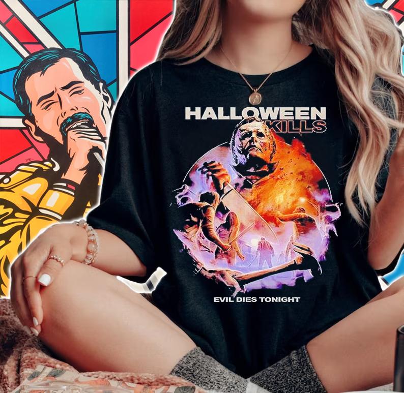 Michael Myers Halloween kills evil dies tonight T-shirt woman shirt