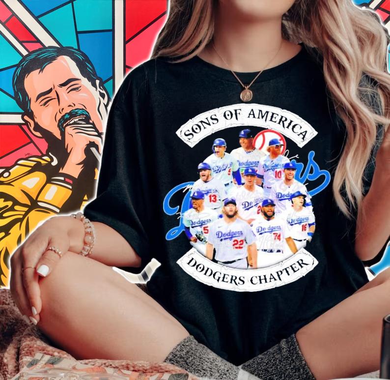 Sons of America Dodgers Chapter signatures shirt