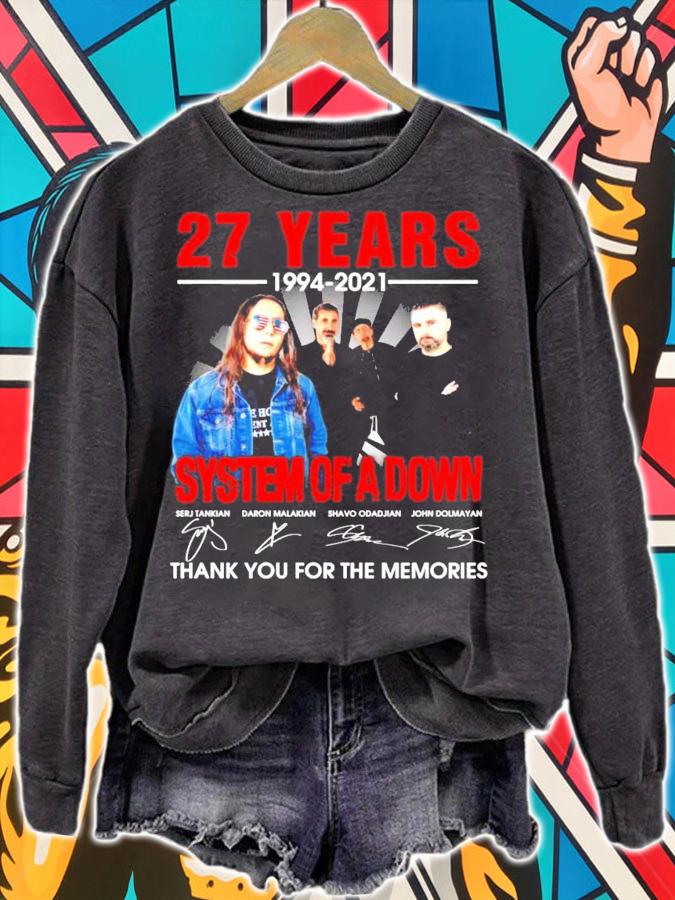 System of a down 27 years 1994-2021 signatures shirt