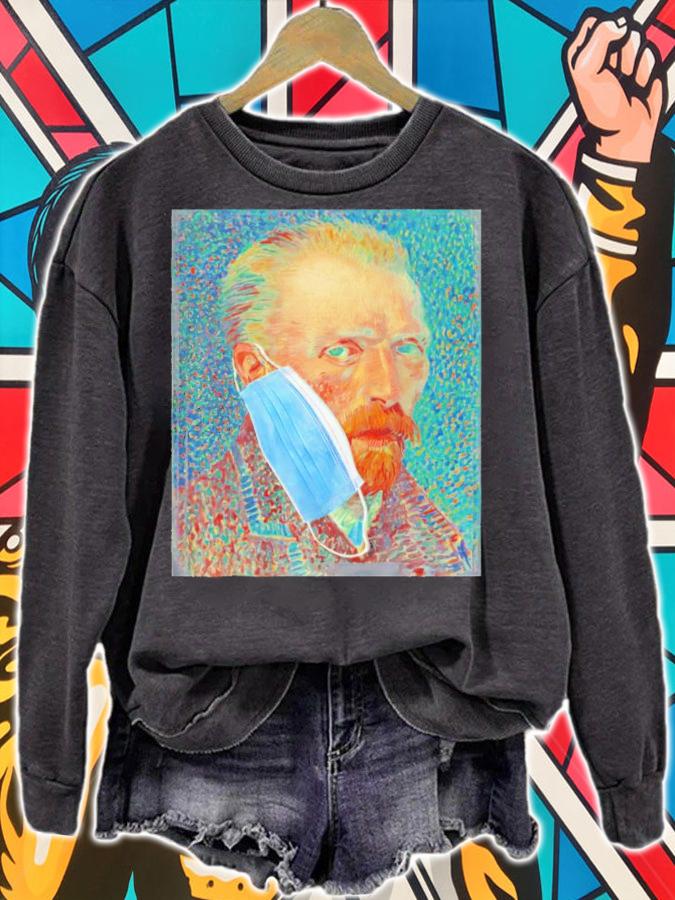 Van Gogh face mask shirt sweatshirt