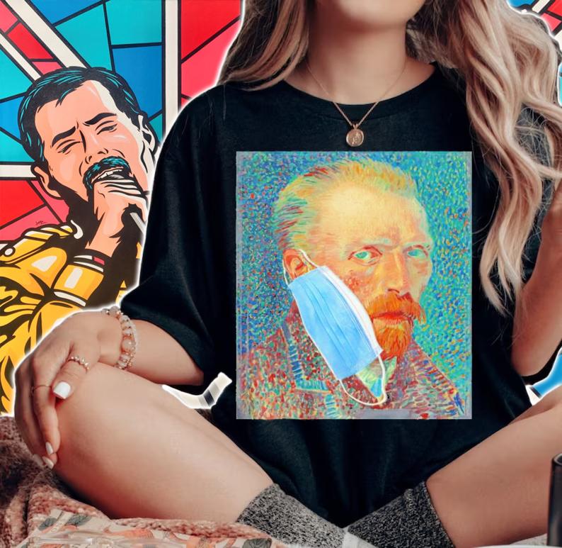 Van Gogh face mask shirt woman shirt