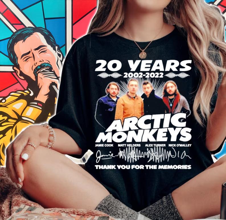 20 years 2002-2022 Arctic Monkeys signatures shirt woman shirt