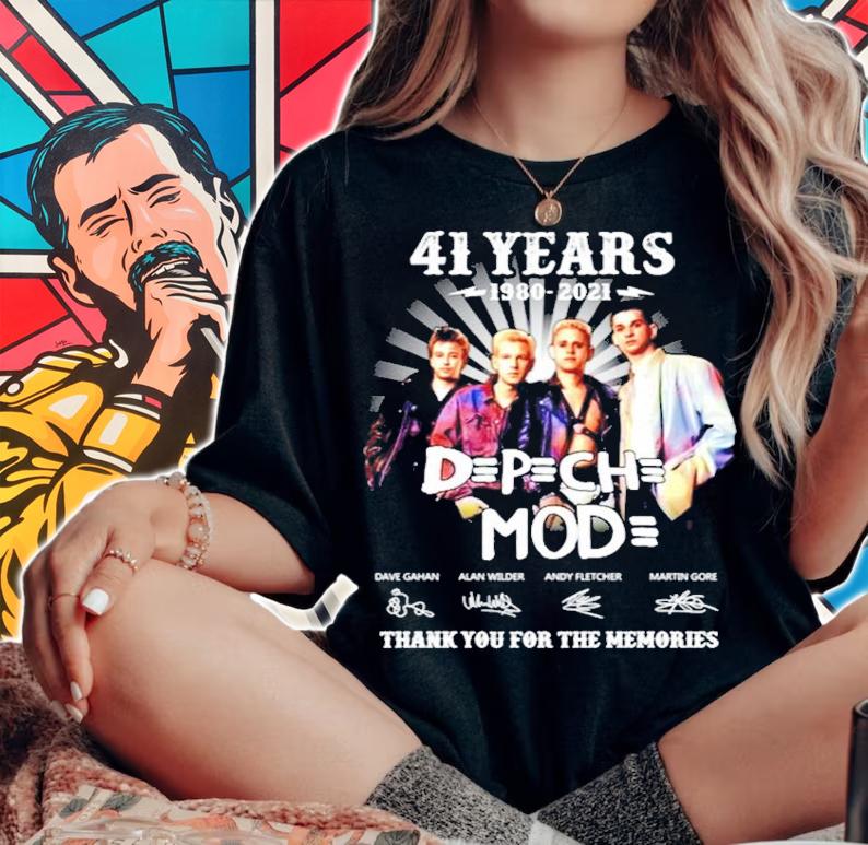 41 years 1980-2021 DEpeche Mode thank you for the memories t-shirt woman shirt