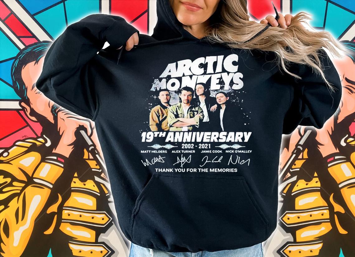 Arctic Monkeys 19th anniversary 2002-2021 thank You for the memories signature T-shirt