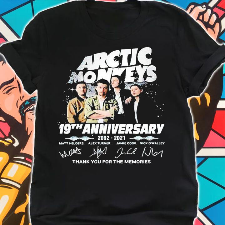 Arctic Monkeys 19th anniversary 2002-2021 thank You for the memories signature T-shirt