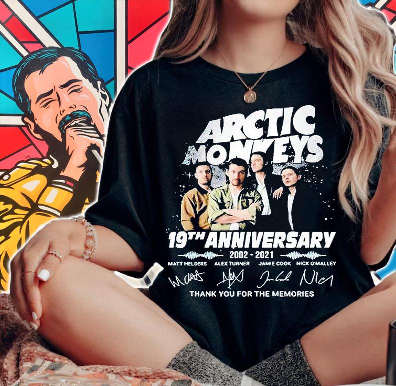 Arctic Monkeys 19th anniversary 2002-2021 thank You for the memories signature T-shirt