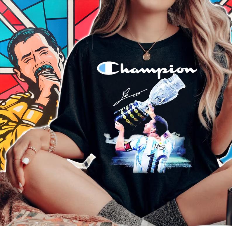 Champion Argentina Lionel Messi cup signature shirt