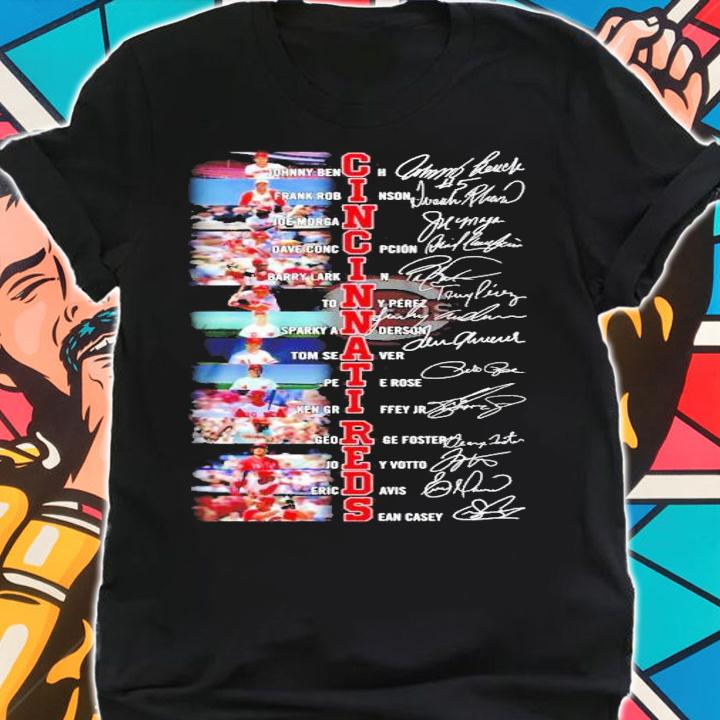 Cincinnati Red player all team signatures shirt shirt