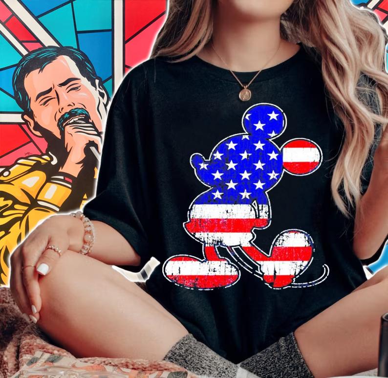 Disney American flag 4th of July Mickey Mouse shirt woman shirt
