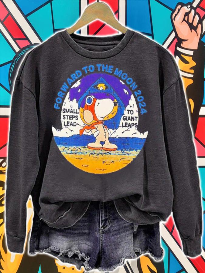 Forward to the moon 2024 Snoopy small steps lead to giant leaps shirt