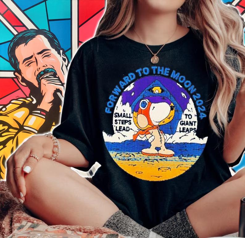 Forward to the moon 2024 Snoopy small steps lead to giant leaps shirt
