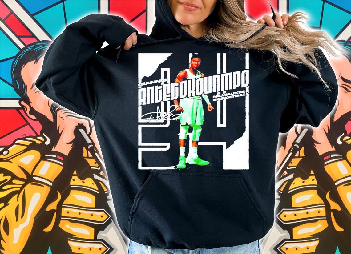 Giannis Antetokounmpo Milwaukee Basketball signature T-shirt hoodie