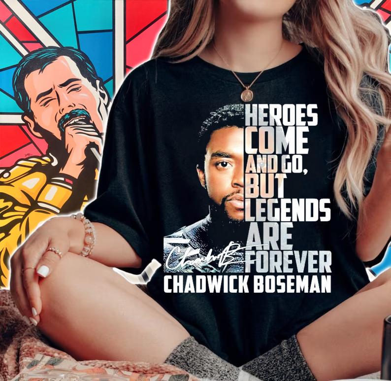 Heroes come and go but legends are forever Chadwick Boseman signature shirt