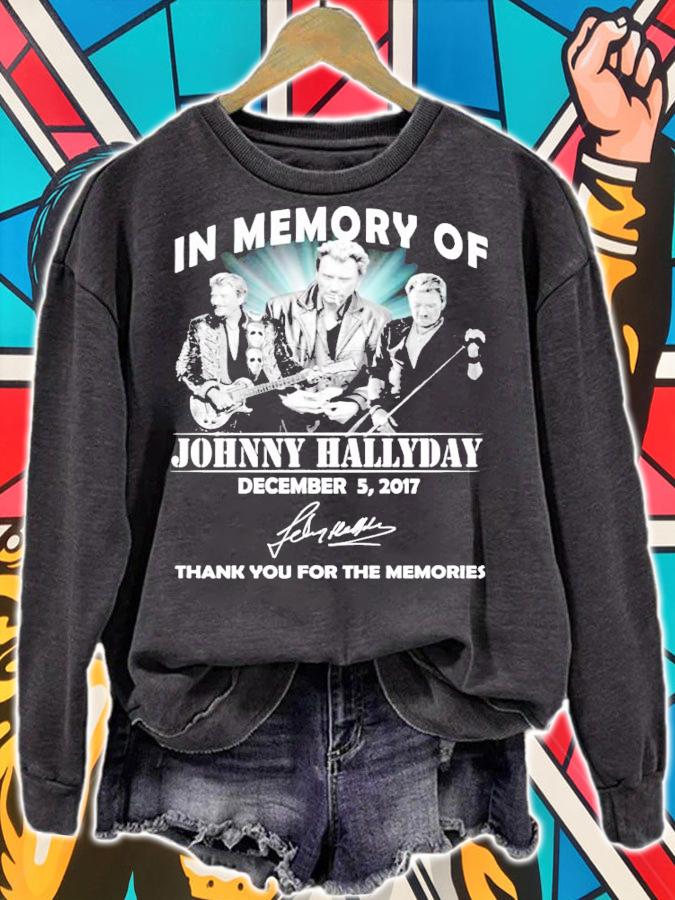 In memory of Johnny Hallyday signature shirt sweatshirt
