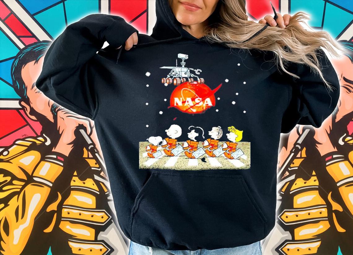 NASA Snoopy and friends Abbey Road shirt hoodie