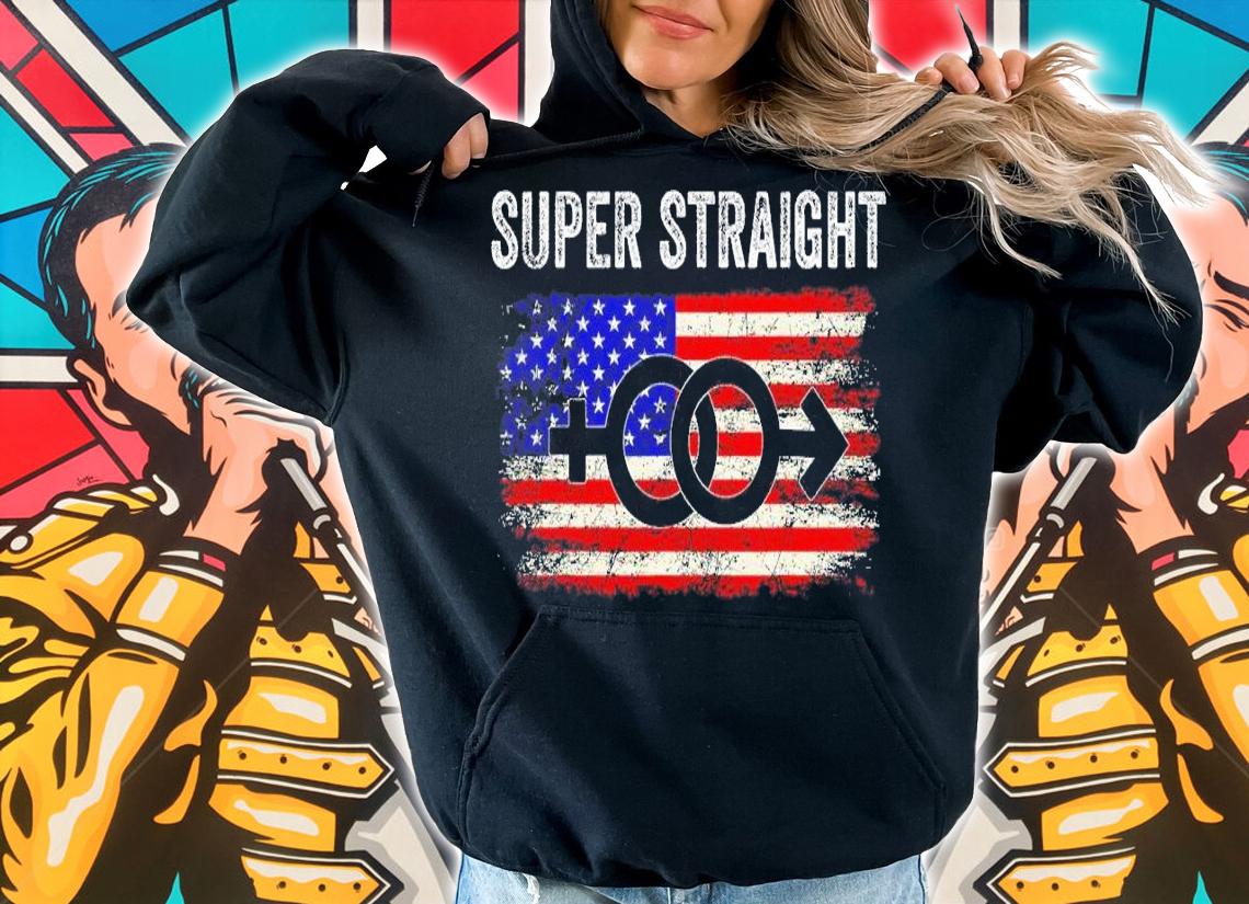 Super Straight US Flag shirt hoodie