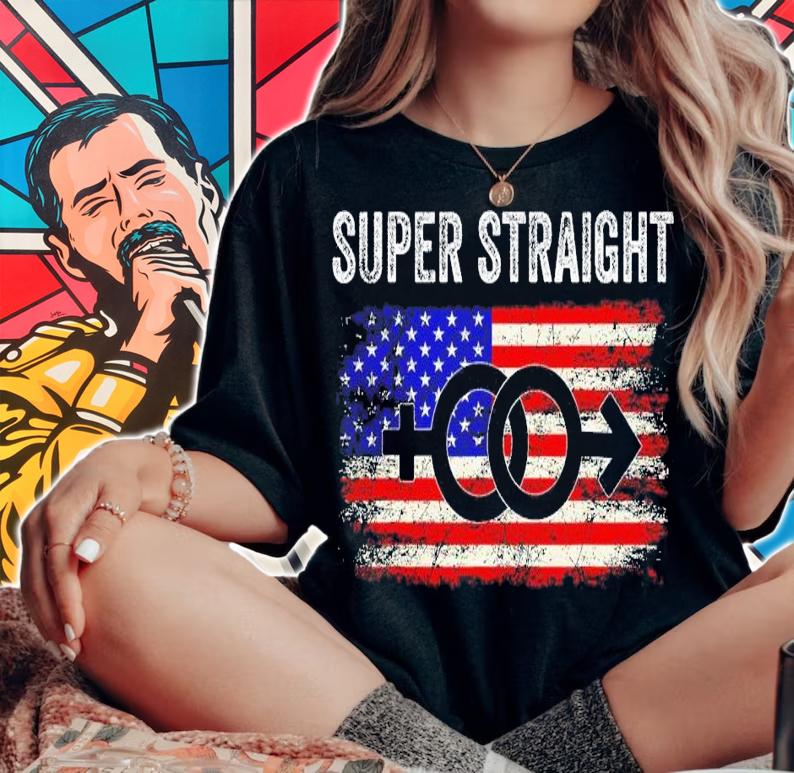 Super Straight US Flag shirt woman shirt