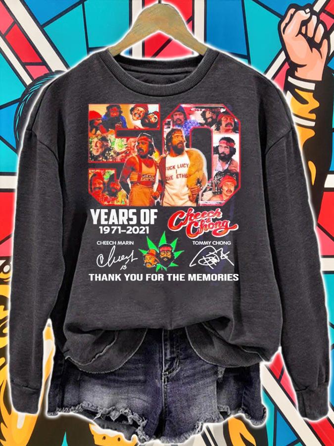 50 years of Cheech and Chong 1971 2021 thank you for the memories shirt