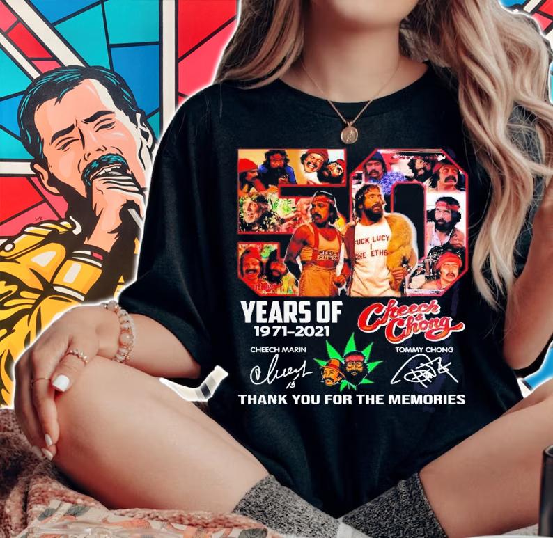 50 years of Cheech and Chong 1971 2021 thank you for the memories shirt