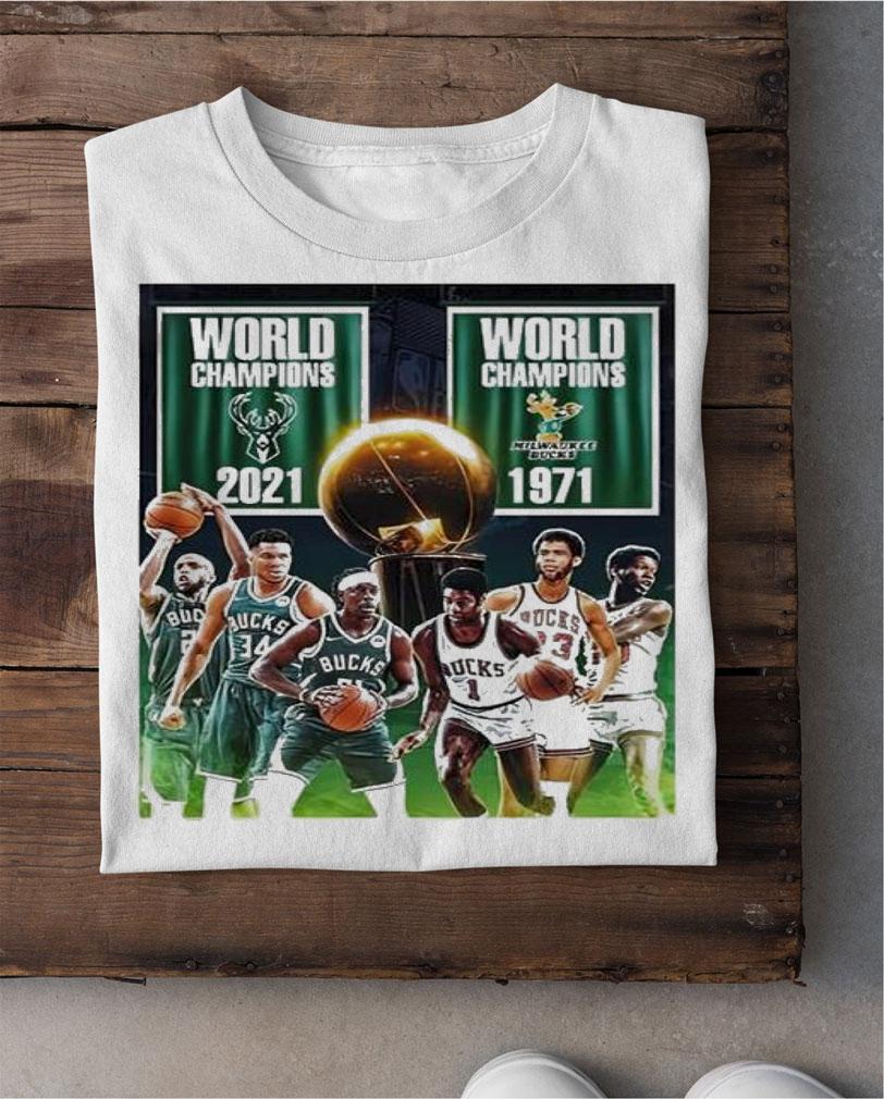 1971 2021 Milwaukee Bucks 2x World Champions NBA shirt shirt