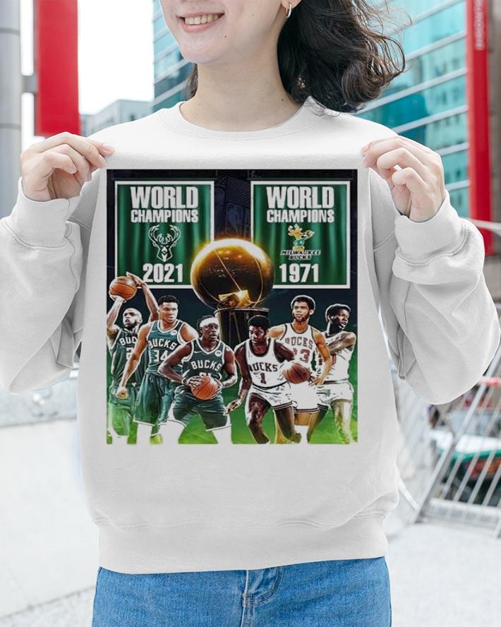 1971 2021 Milwaukee Bucks 2x World Champions NBA shirt sweatshirt