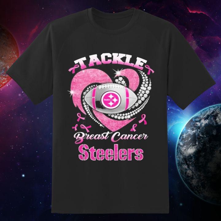 Tackle Breast Cancer Awareness Pittsburgh Steelers Football T-Shirt